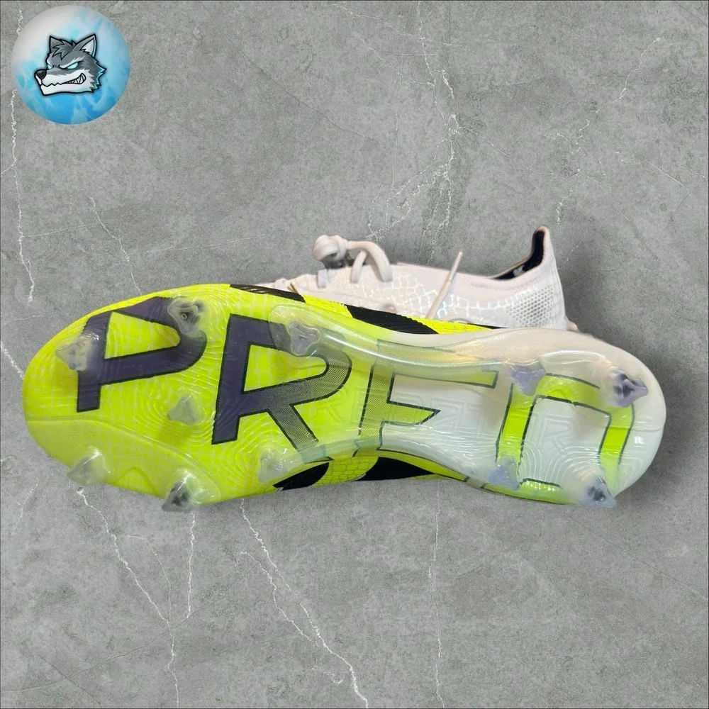 ADIDAS PREDATOR ELITE FIRM GROUND CLEATS WHITE BLACK LEMON MENS JI1082 size 5